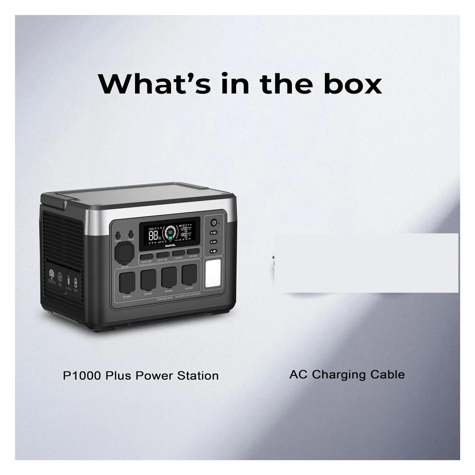 P1000 PLUS 1800W Przenośna Elektrownia 1024Wh Lifepo4 Akumulatorowy Generator Słoneczny, Kopia Zapasowa W Domu Outdoor Camping Zasilanie Mobilne Lekki I PrzenośNy