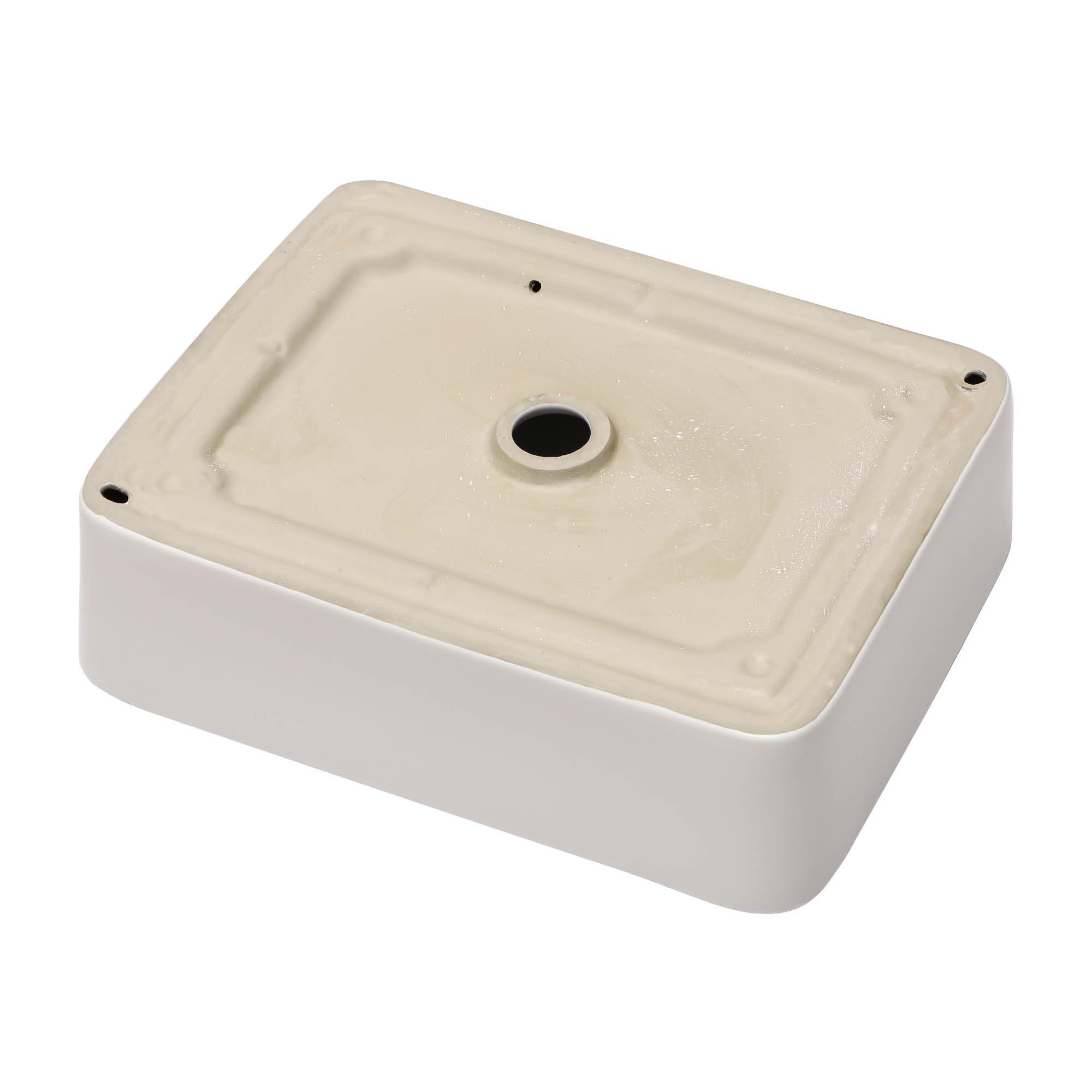 Kichae - Lavandino da bagno rettangolare – 48 x 38 cm moderno bianco lavabo da bagno rettangolare sopra il bancone porcellana bianca vaso in ceramica lavabo lavabo artistico