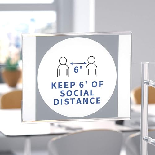 Miniatura 6 de Niubee Soporte de letrero acrílico horizontal de 8.5 x 11 pulgadas con cinta adhesiva de doble cara para oficina, hogar, tienda, restaurante, sin