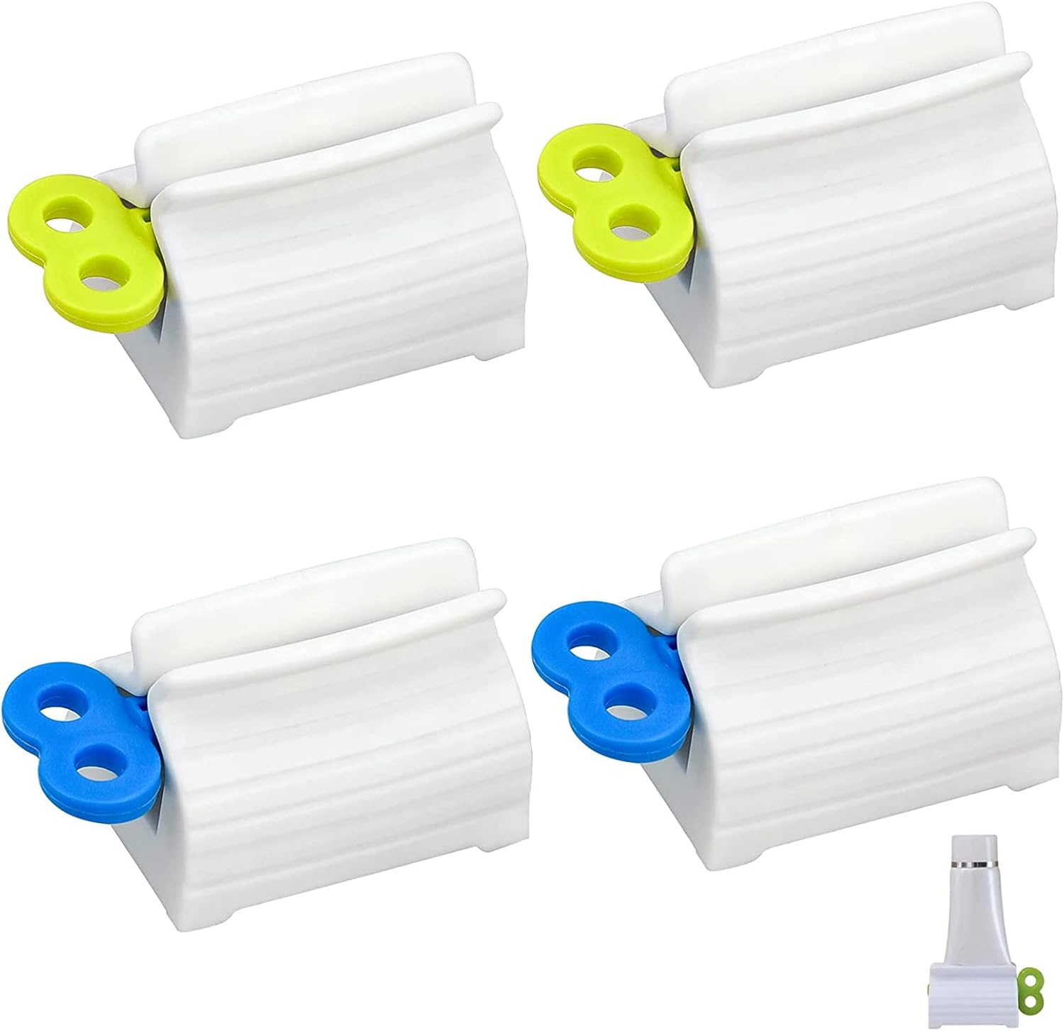 4 PiecesToothpaste Tube Squeezers,Turn Easily Toothpaste Roller Squeezer Toothpaste Seat Holder