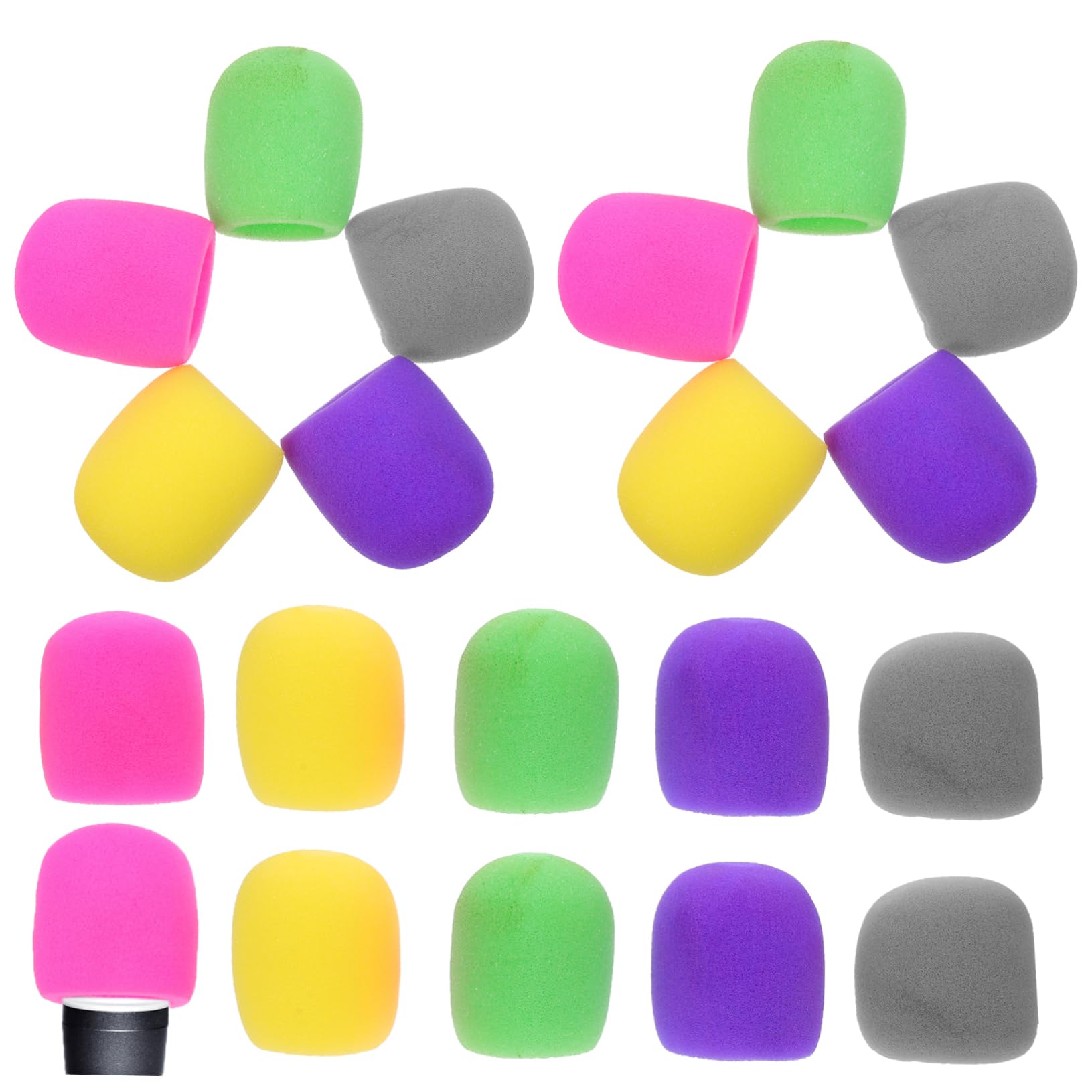 GALPADA 20Pcs Microphone Sponge Covers Enhanced Mic Protectors with Strong Adaptability Suitable for Ktv Parties and Stage Performances Colors