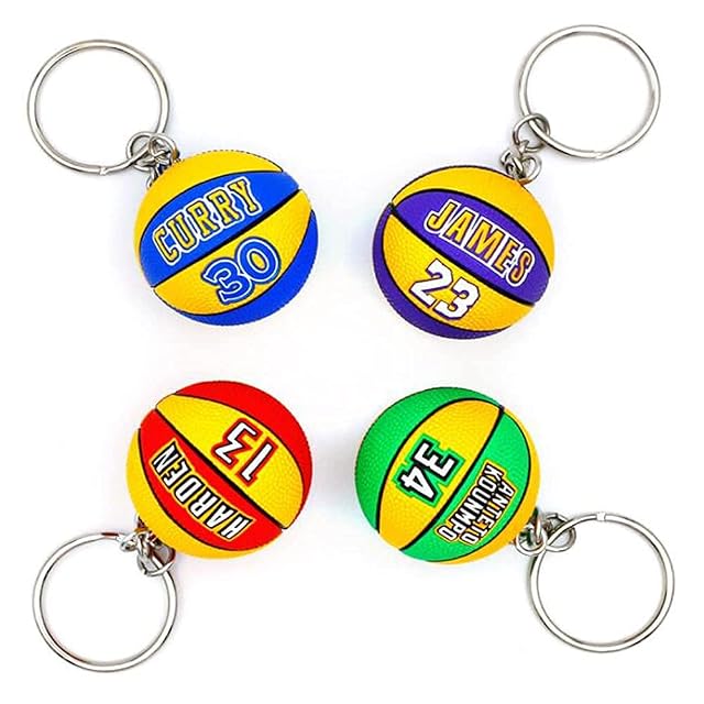 Foto 6 de 6 de FANwenfeng Número de jugador de baloncesto llavero recuerdo coche colgante decoración deportes llavero…