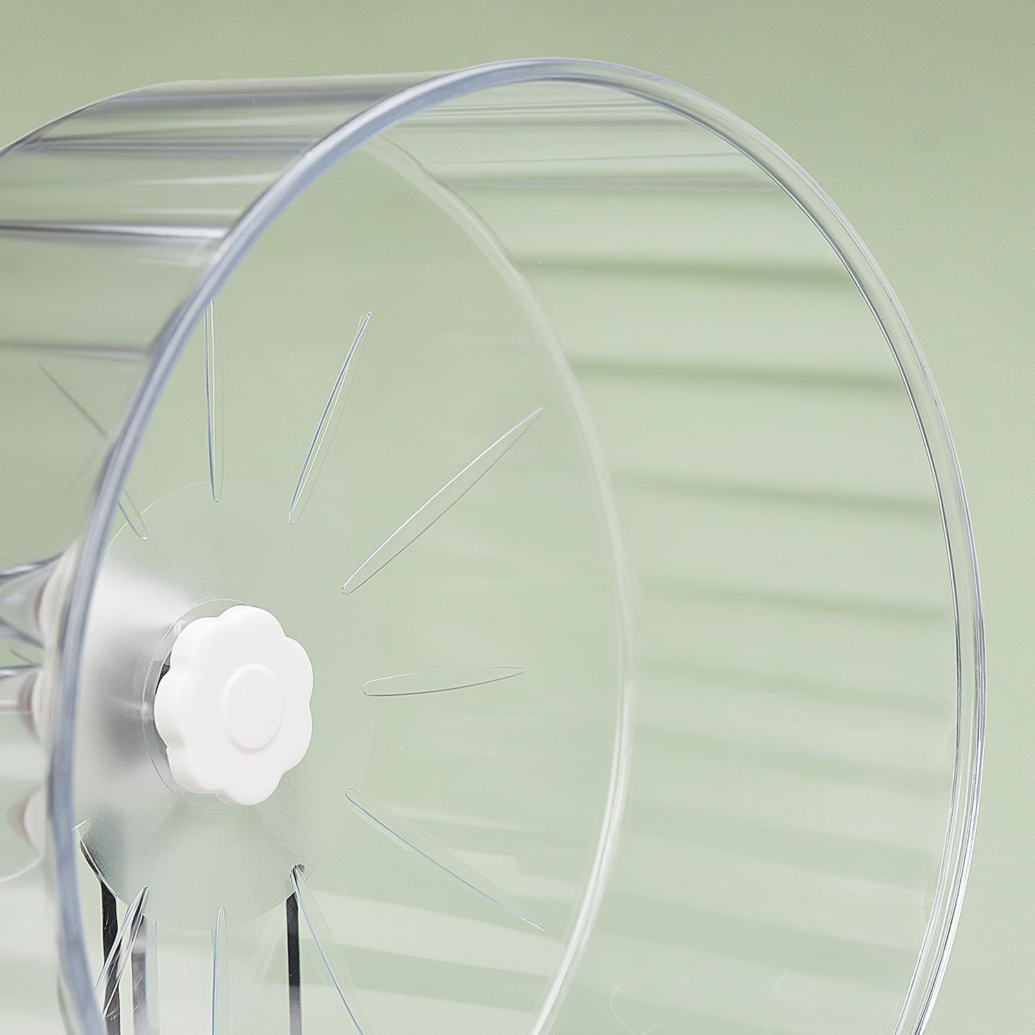 QWORK® Ruota per Criceti Silenziosa, 22 cm - Antiscivolo con Supporto Regolabile per Criceti, Topi, Gerbilli e Roditori - in Acrilico Trasparente