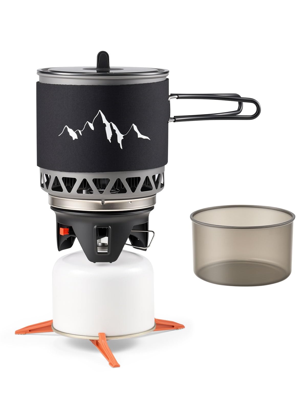 Odoland 1.2L Heat Exchanger Backpacking Stove System | Fast Boil Camping Cookware Set with Precision Control, Compact All-In-One Design for Hiking & Camping
