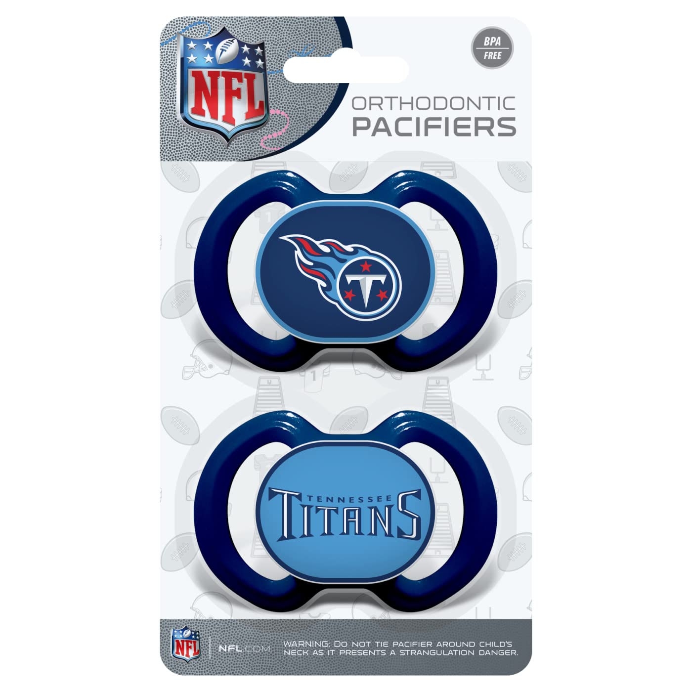 BabyFanatic Pacifier 2-Pack - NFL Tennessee Titans - Officially Licensed League Gear