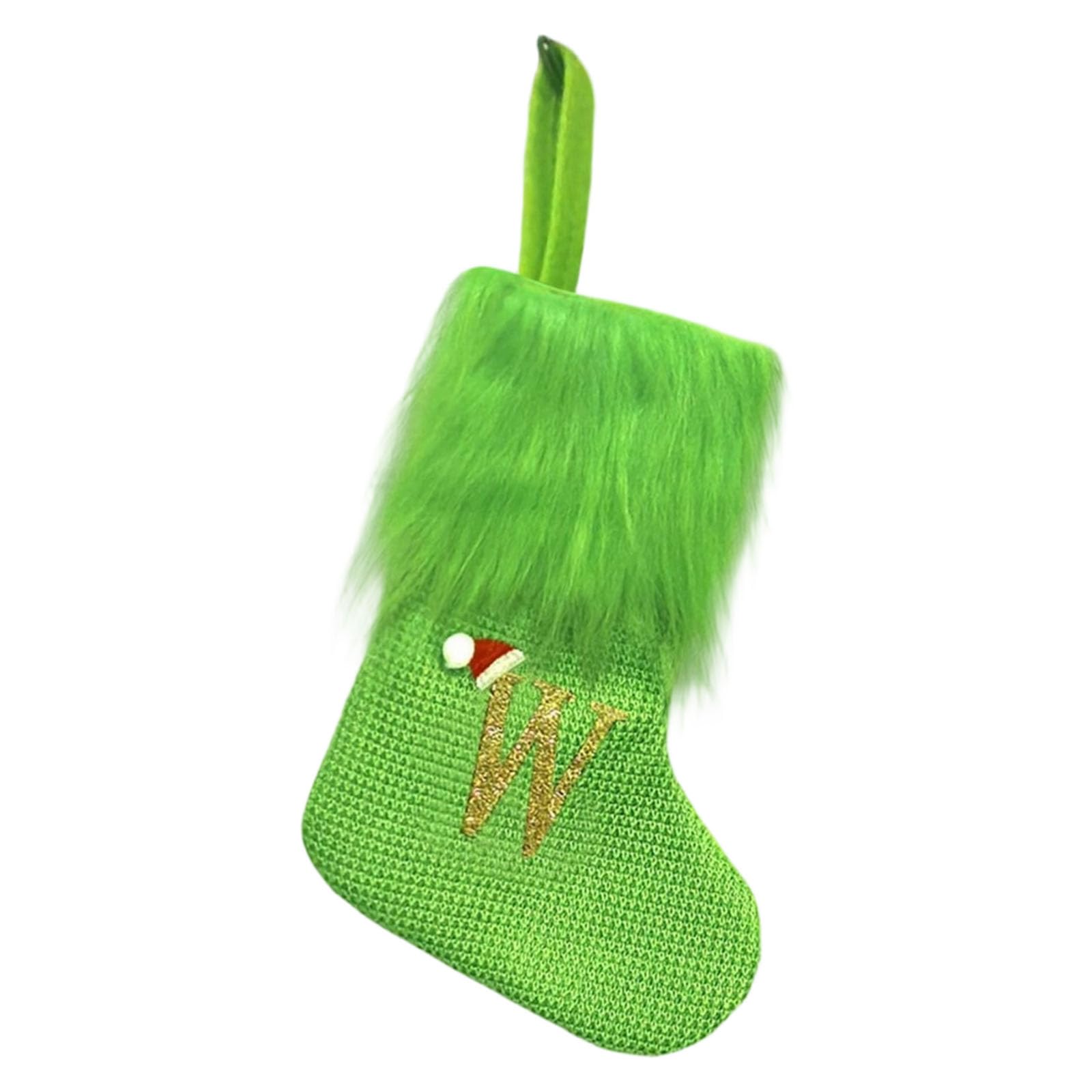 Xjdzineq Holiday Sock Durablility Hanging for Candy Gifts Holder Festival Decoration Classical Christmas Letter Knitted Stocking Bag