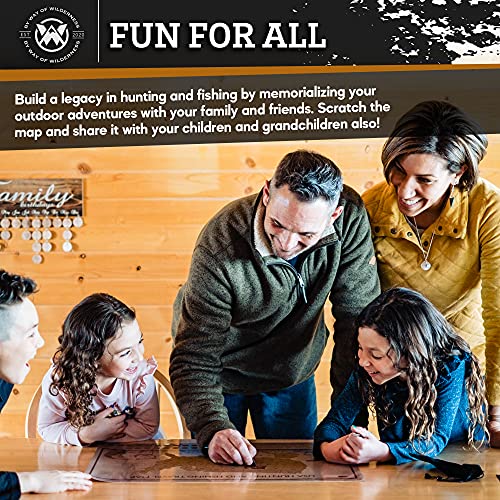 Hunting And Fishing Usa Scratch Map - Perfect Gifts For Hunter, Deer Hunter And Duck Hunter Gifts, Gifts For Fisherman, Hunting Decor, Hunting Decorations For Home #TOP4