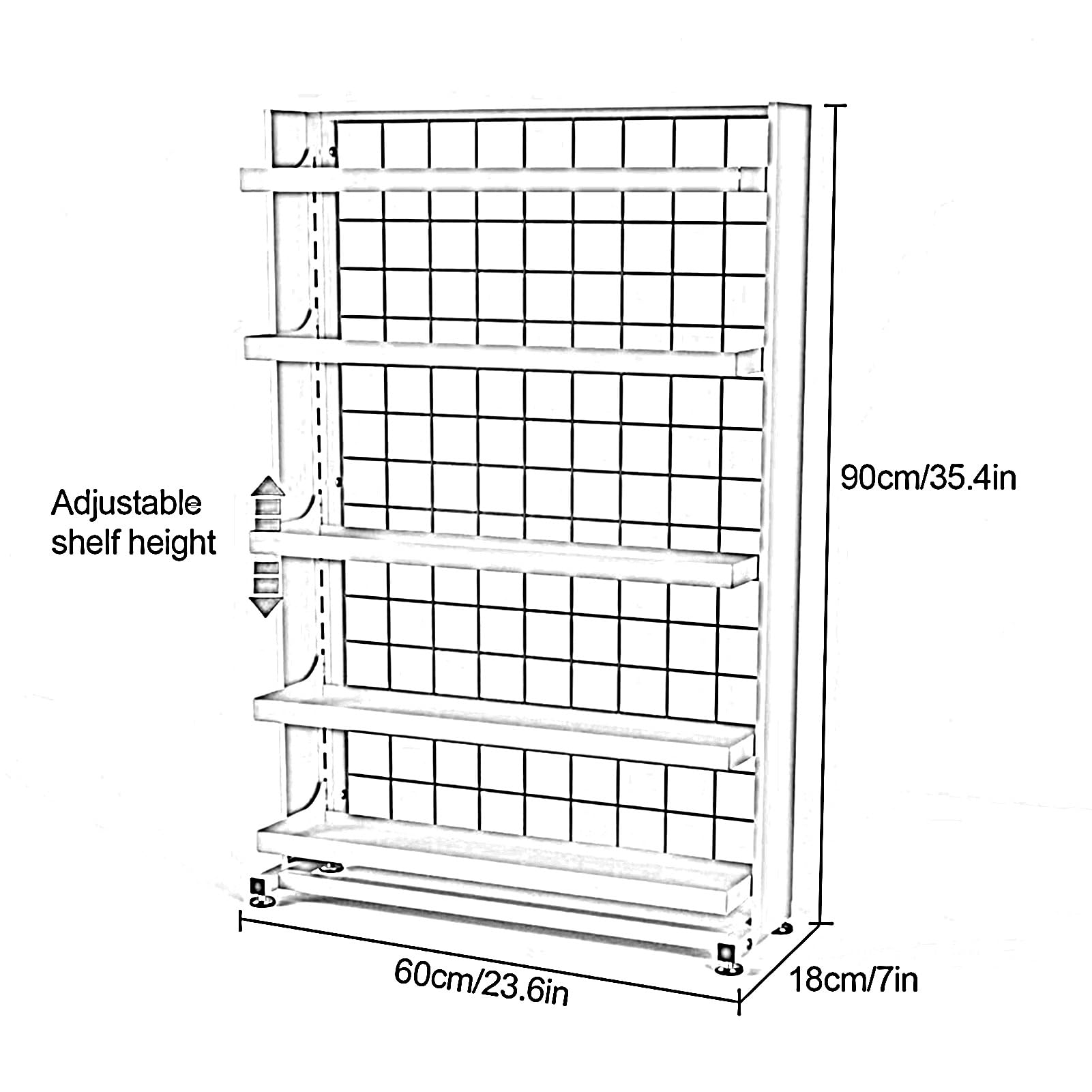 Scaffale di esposizione al dettaglio, scaffali di rotolamento del pavimento per supermercati e cucine, soluzione di stoccaggio regolabile per il merchandising e l'organizzazione dei prodotti
