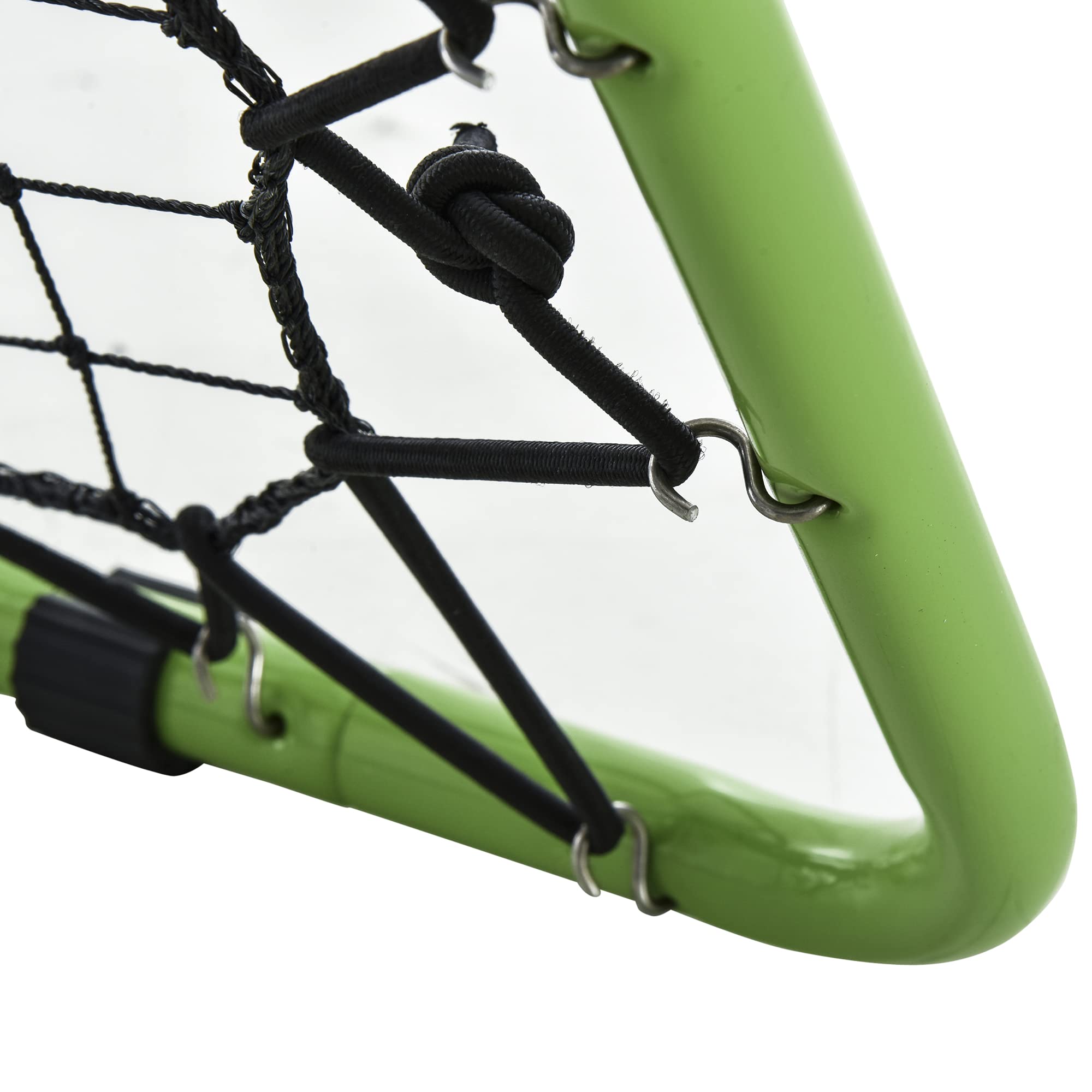 HOMCOM Football Rebounder Kickback Goal Filet de Rebond pour Baseball Basketball Rebond bilatéral Réglable en 5 étapes Métal Vert+Noir 75 x 75 x 64 cm
