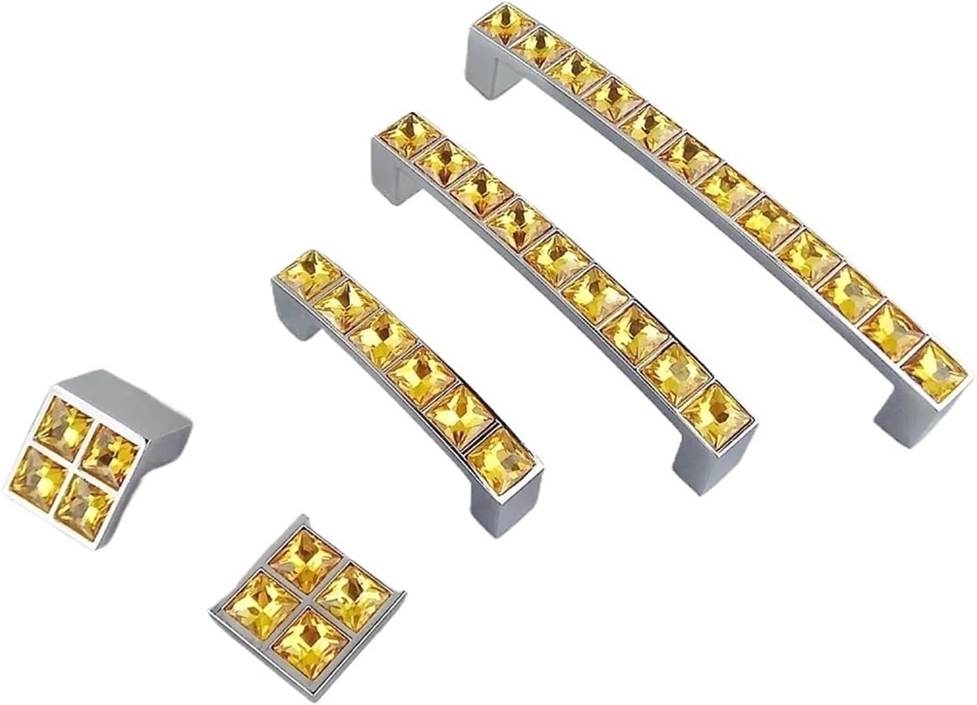 Crystal Glass Diamond Handle Furniture Sliding Door Drawer Wardrobe Kitchen Cabinets Cupboard Dresser Pull 2Pcs(128mm)