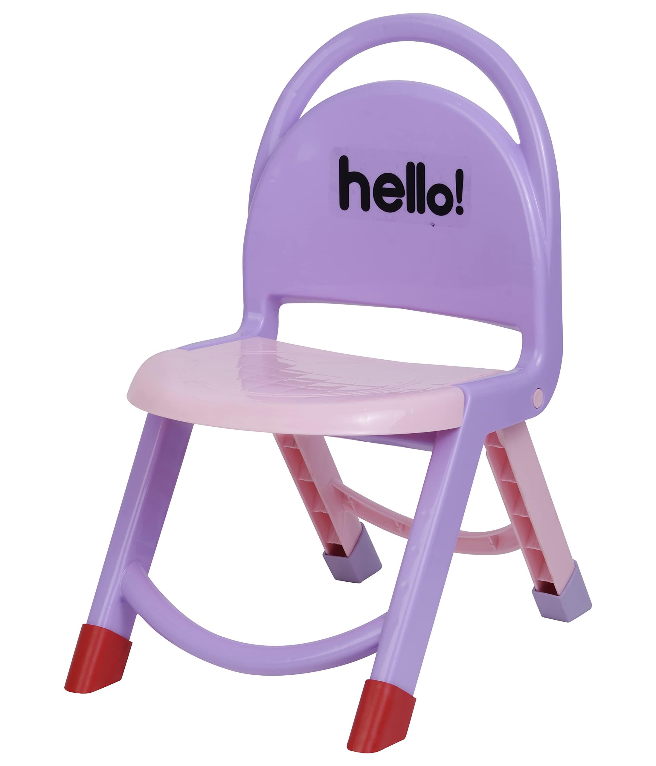 SUKHSON Hello Folding Baby Chair | Kids Foldable Study & Activity Chair | Lightweight Portable Plastic Chair for Toddlers-Pink-image-1
