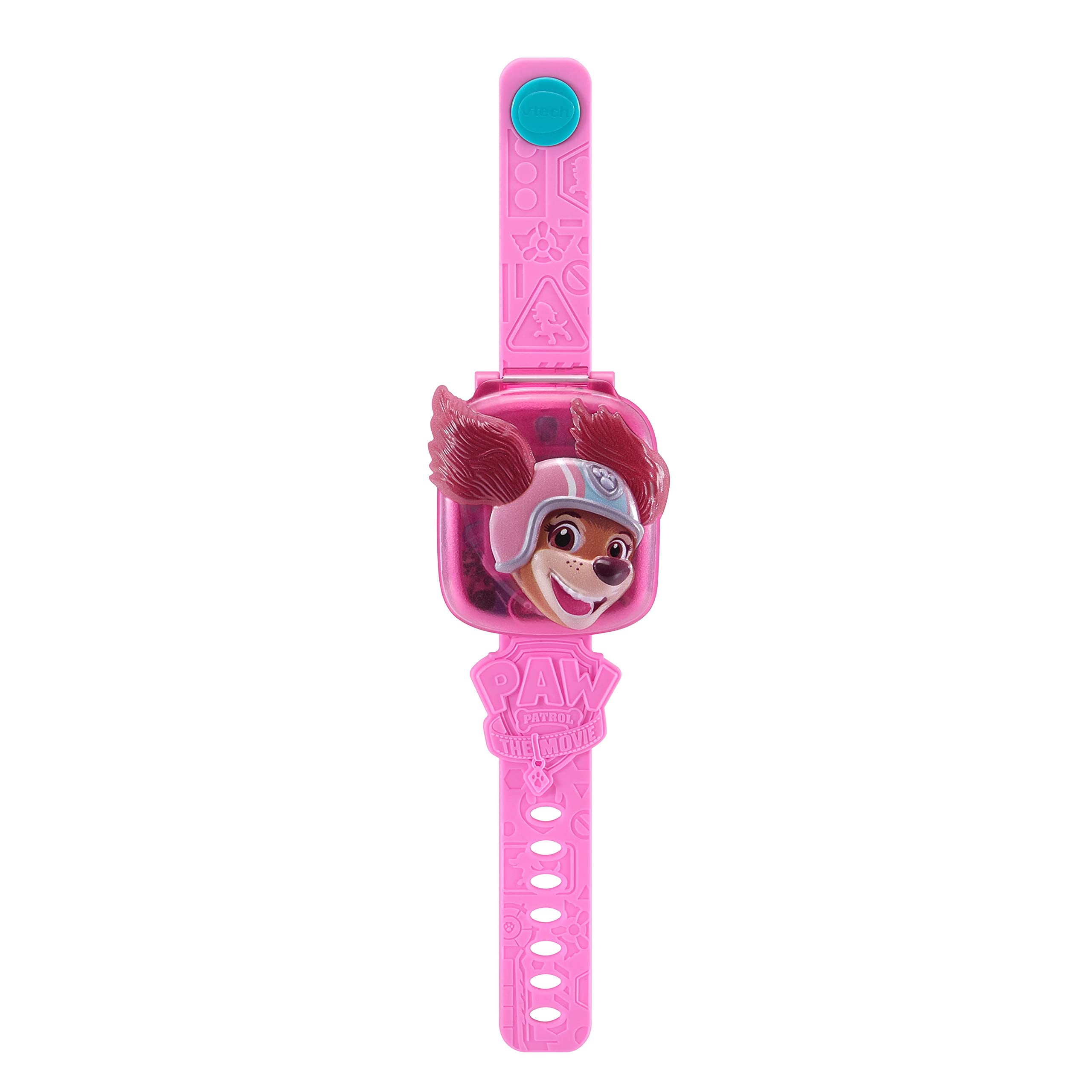 VTech - Psi Patrol Le Film, interaktywny zegarek do gier Liberty, zegarek dla dzieci z klapką, animowany ekran, miękki pasek, 10 tarczy, 4 gry, prezent dla dzieci w wieku od 3 lat do 7 lat - Zawartość
