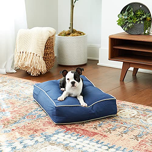 Charlie Rectangle Indoor/Outdoor Pillow Style Dog Bed, Navy, Extra Small (18" x 24") - Image 3