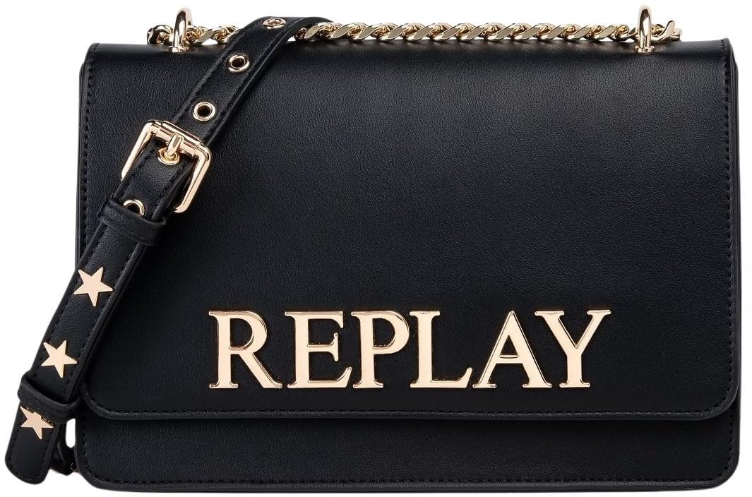 Replay Women's FW3000 Shoulder Bag, 0099 Sun Black, 0099 Sun Black, UNIC