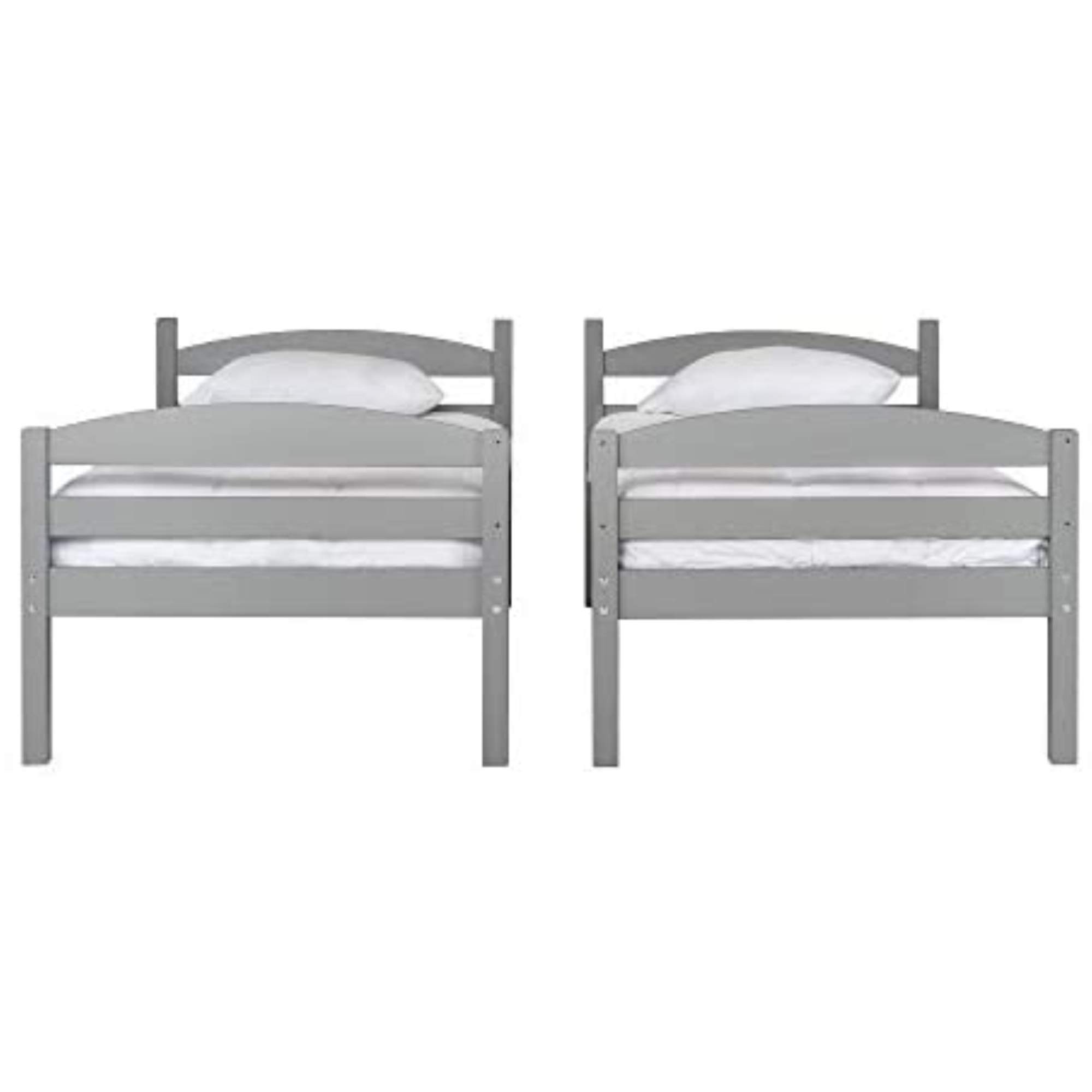 Walker Edison Solid Wood Twin Trundle Kids Bed Frame With Wheels Bunk