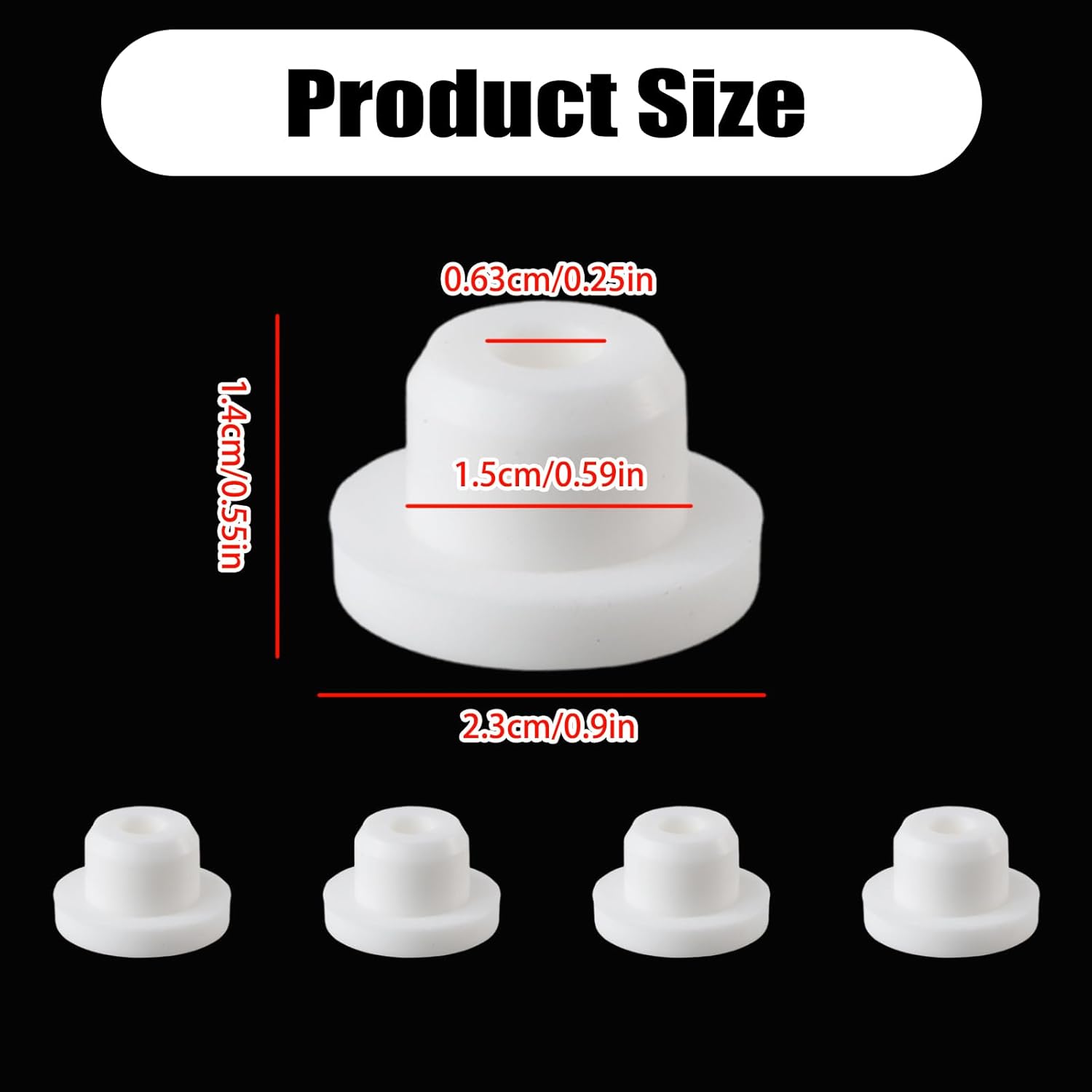 10-Pack Silicone Hole Plug - Bathtub Jet Covers, Waterproof Plugs (0.59"/15mm), White Snap-in Locking for Kitchen, Bulkheads, Bottles, Pipes, and Flower Pots