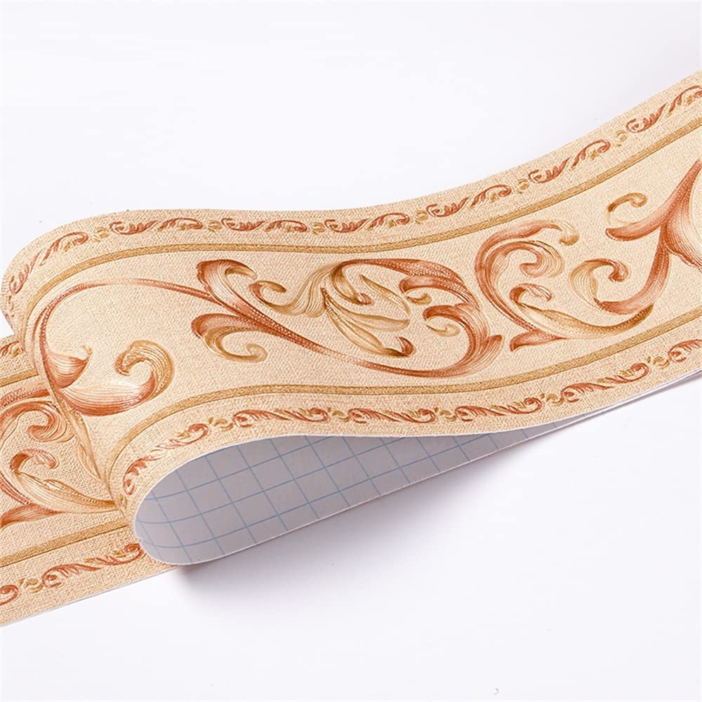 LYHYDMA Wallpaper Border 10CM PVC Waterproof Waist Line Wood Marble SelfAdhesive Skirting Wallpaper Living Room Decor Vinyl Border Wall Corner Stick(28)