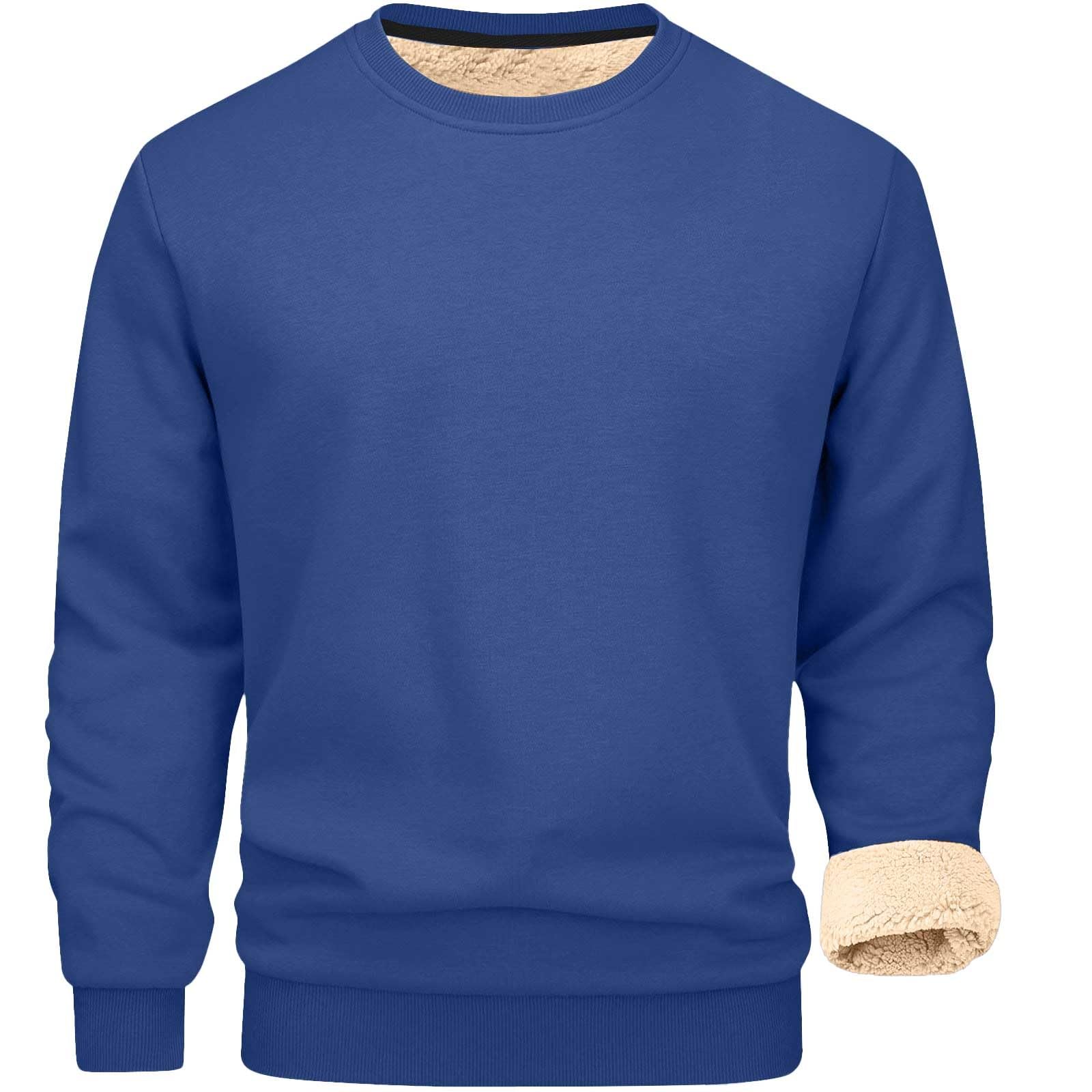 Felpa con cappuccio girocollo e jogger Set per uomo, tuta invernale in pile