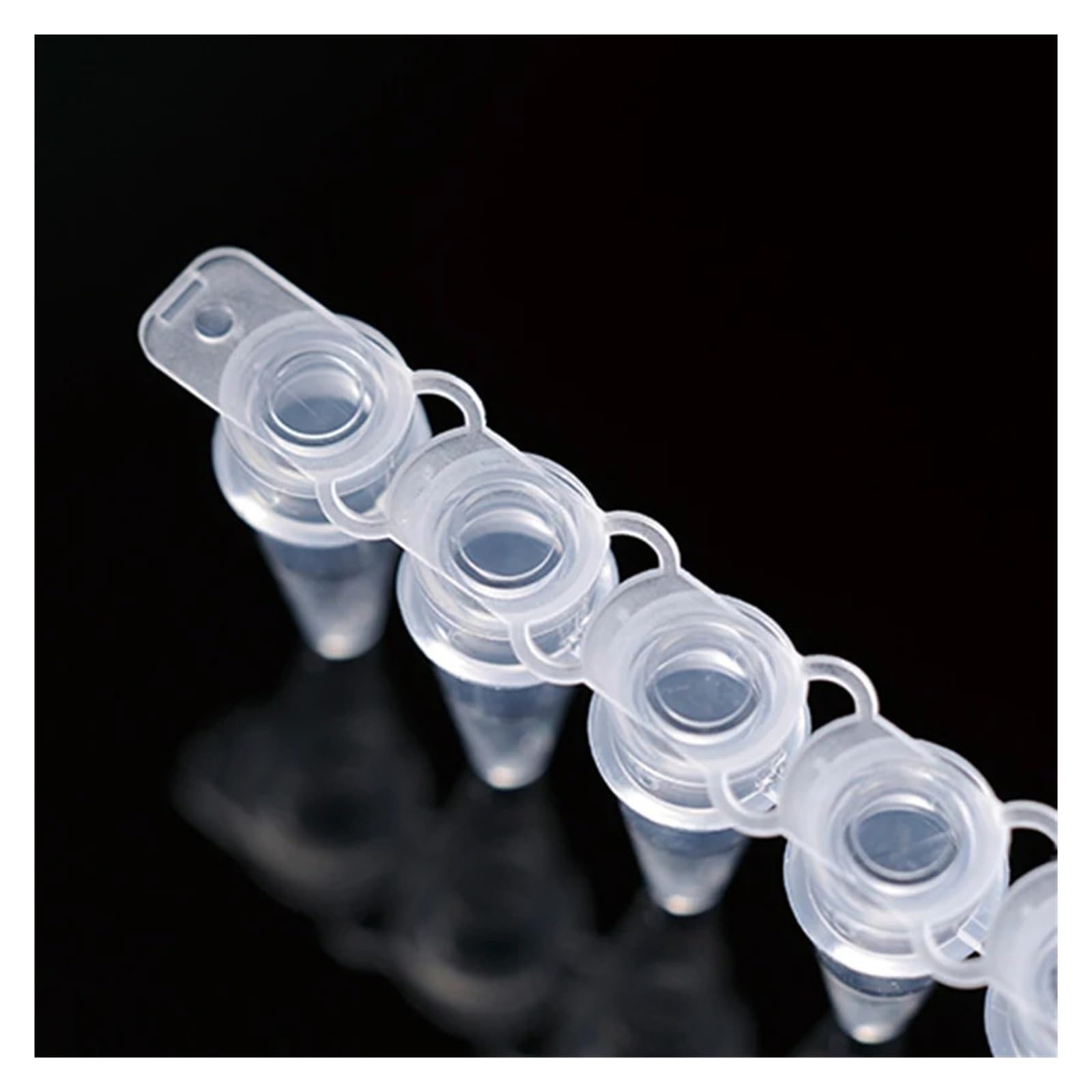 yingyingjia 0,1/0,2 Ml PCR 8 Pasków Probówek Wirówkowych Biała Plastikowa Rurka Z Pokrywką Uniwersalna Pasuje Do Urządzenia PCR 200 Szt./zestaw(0.1ml Transparent)