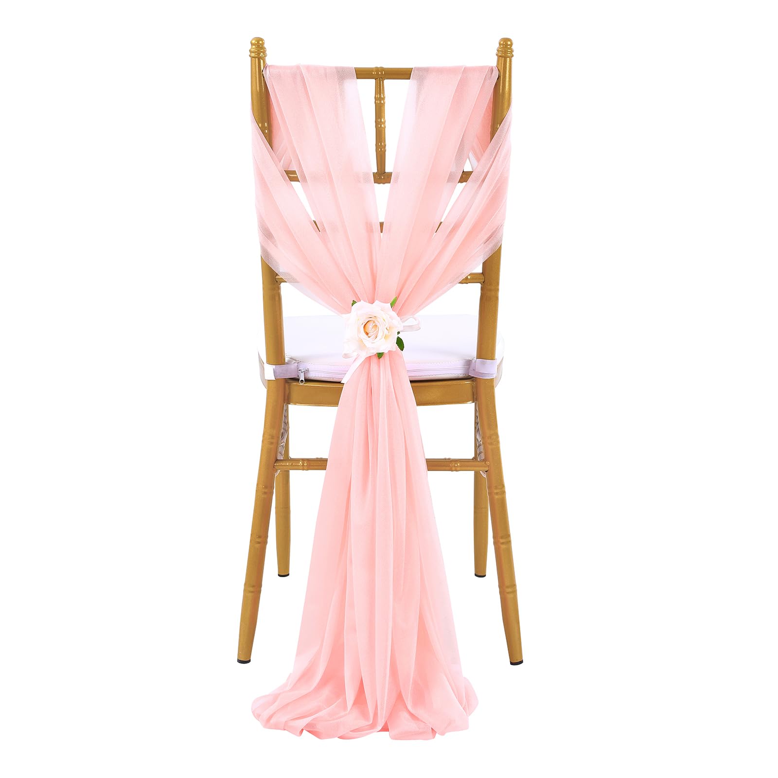 Rubans de chaise pour decoration de couloir de mariage et ceremonies en tulle