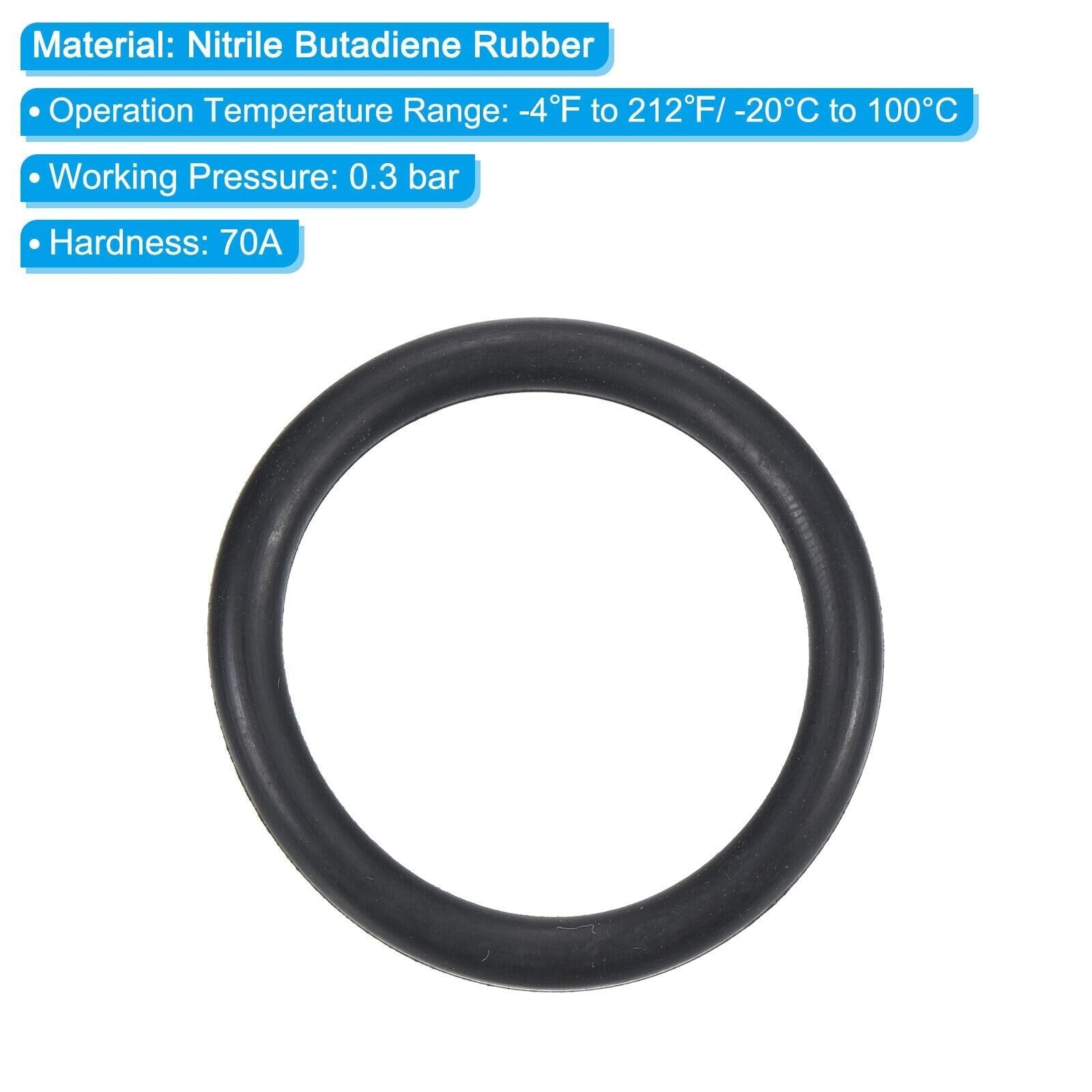 O-Ring-Kit 20 Stück 52 x 42 x 5 mm Nitrilkautschuk-O-Ringe metrische Dichtungen, schwarz