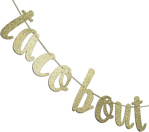 Miniatura 2 de Guirnalda de letrero con purpurina dorada de Taco Bout Engaged para fiesta mexicana temática de despedida de soltera, despedida de soltera,