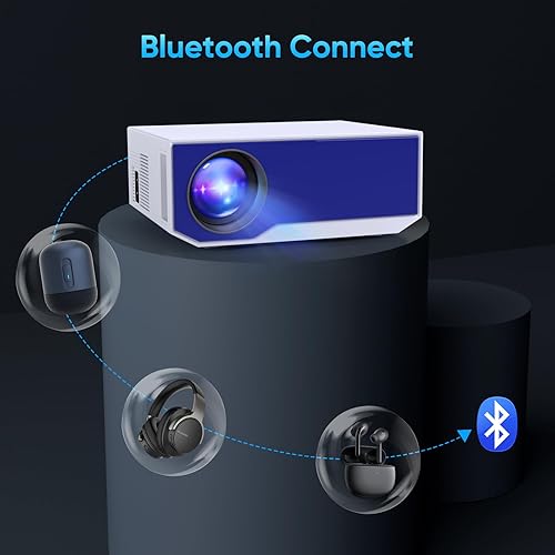 Miniatura 3 de Proyector con WiFi y Bluetooth, mini proyector portátil de 16000 lúmenes, proyector de película nativo Full HD 1080P para exteriores, proyector