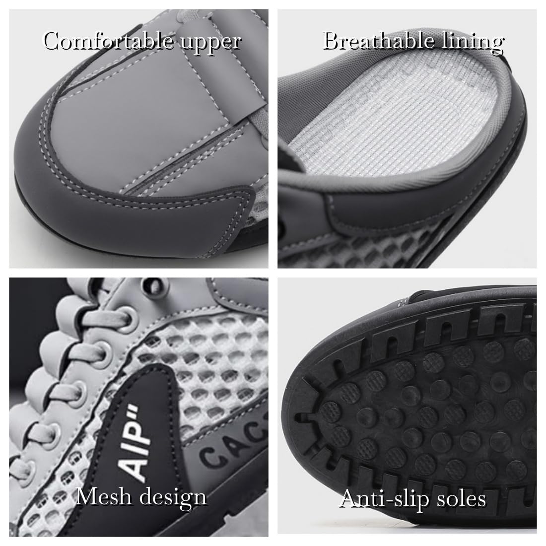 Men's Slip On Mule Sneakers Backless Breathable Mesh Walking Shoes Lightweight Casual Anti Slip Shoes for Driving Travel Daily Wear - 5