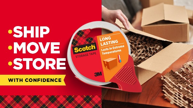 Image of Scotch Heavy Duty Shipping Packaging Tape 3850, Clear, 1.88 in x 54.6 yd (48 mm x 50 m), 2 Pack (2 Rolls), 3.0 Mil Box Sealing Tape