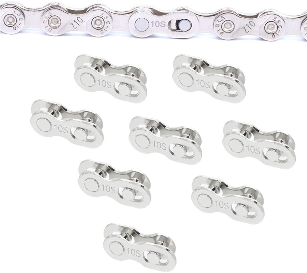 SUNTRADE8 Pairs Reusable Bicycle Missing Link for 6, 7, 8, 9, 10,11,12 Speed Chain (10 Speed)