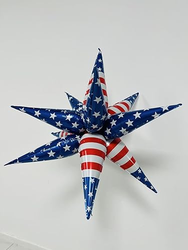Miniatura 5 de CYMYLAR 3 globos de aluminio con forma de estrella de explosión 3D de 26 pulgadas, globos de papel de aluminio negro con forma de explosión para