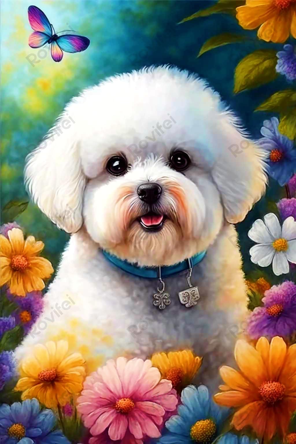 Lovely Bichon Frise 1000 Piece Puzzle for Adults,Eco-Friendly Wooden Puzzles,Vivid & Colorful Personalized Art Crafts - for Room Decor Home Decor Art