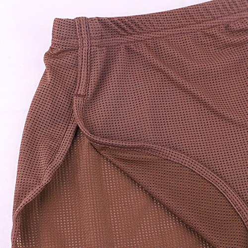 Men's Split Side Short Shorts Sexy Breathable Large Split Sides Mesh Athletic Shorts4