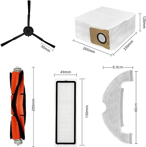 Miniatura 10 de EtliN Compatible con el trapeador de vacío Xiaomi Mi Robot 2 Ultra STYTJ05ZHM, piezas de repuesto, cepillo lateral principal, filtro Hepa, bolsa de