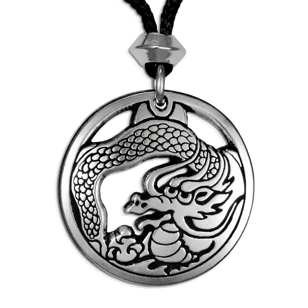 Chinese Asian Dragon Pendant Necklace - Good Fortune Amulet