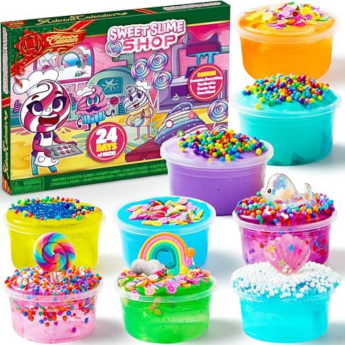 Toi-Toys Calendrier de l'Avent Slime 2025 - 24 jours de surprises avec slime coloré, paillettes et accessoires - Calendrier de l'Avent créatif pour enfants à partir de 5 ans à pétrir, mélanger Toi-Toys Calendrier de l'Avent Slime 2025 - 24 jours de surprises avec slime coloré, paillettes et accessoires - Calendrier de l'Avent créatif pour enfants à partir de 5 ans à pétrir, mélanger
