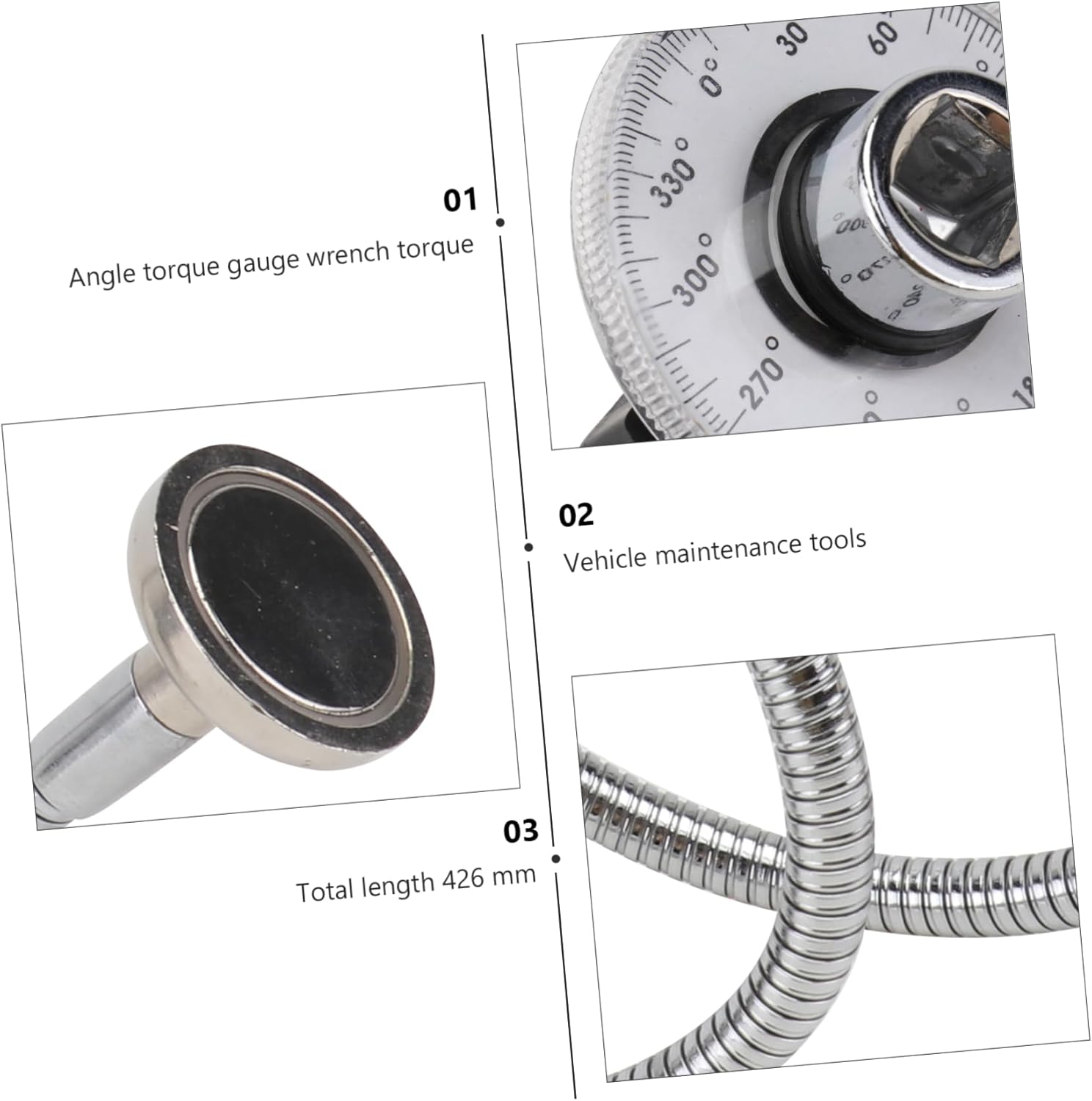 RUNROTOO 1pc Angle torque gauge adjustable torque gauge tools