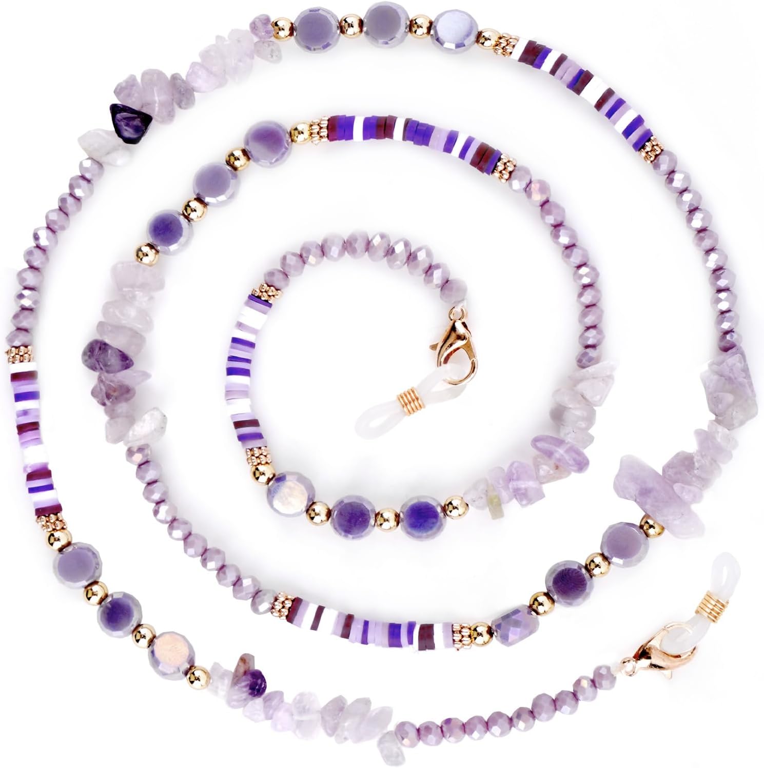 BILIONE Crystal Glasses Chain for Women, Eye Glasses Holders Around Neck, Stylish Beaded Sunglasses Strap