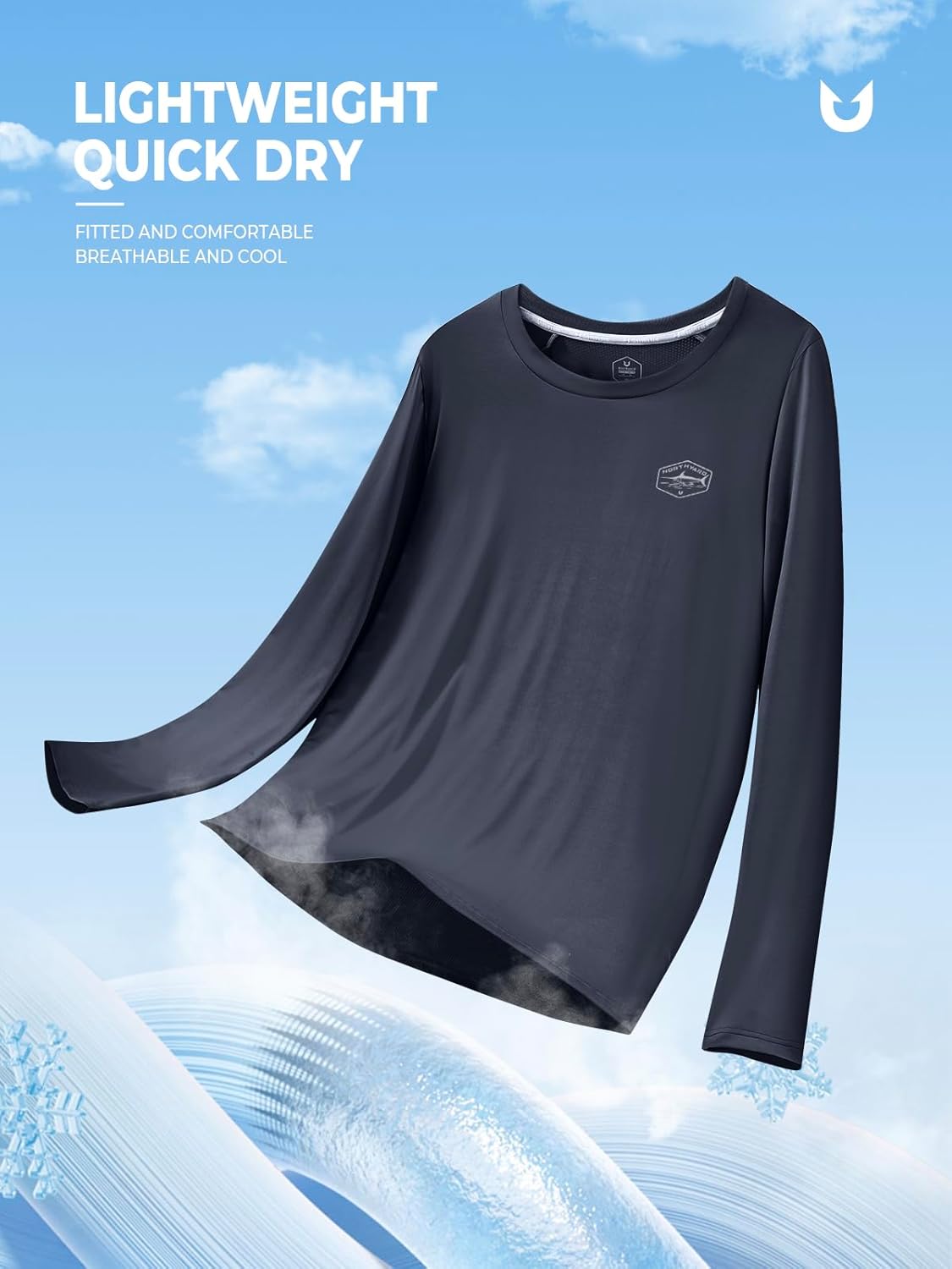 NORTHYARD Men's Sun Protection Shirts Long Sleeve Swim Beach Rash Guard SPF UV UPF 50+ Fishing T-Shirt Quick Dry Lightweight - Image 5