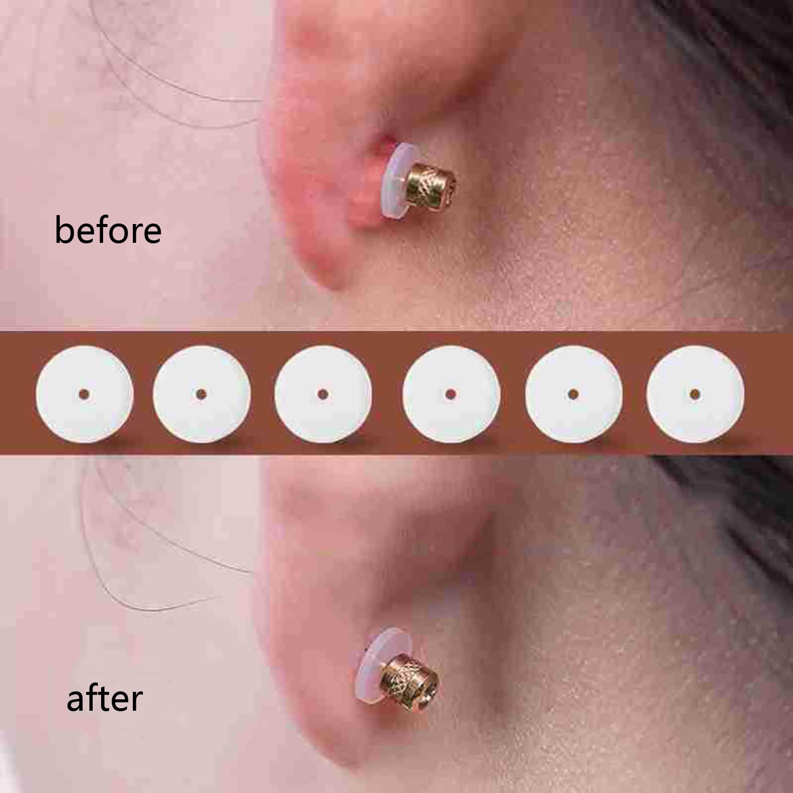 Lot De 100 Disques Stabilisateurs En Silicone Pour Boucles D'oreilles - Transparents, Tailles 3 à 14mm - 5