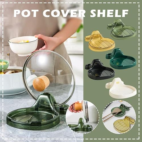 Miniatura 2 de Espátula de cocina multifunción con soporte para tapa, soporte versátil para cucharones, soporte para cuchara de cocina resistente al calor, soporte