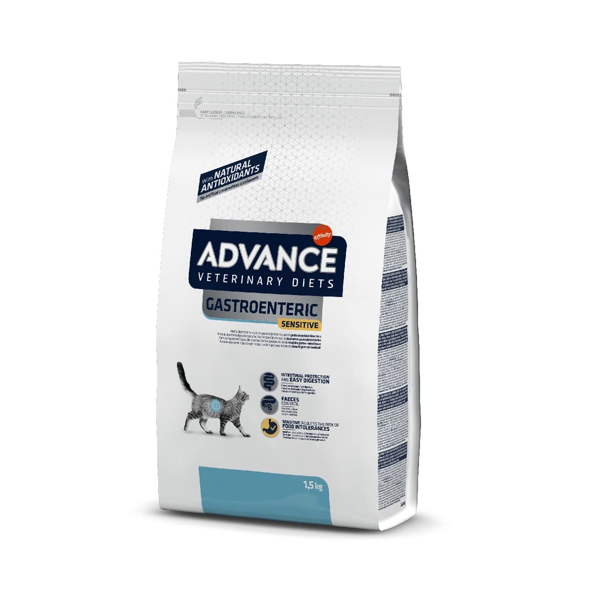 Advance Veterinary Diets Gastroenteric Sensitive, Pienso para Gatos con Trastornos gastrointestinales, 1,5kg