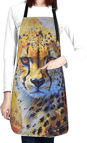 Miniatura 15 de Delantal impermeable con 2 bolsillos, delantales de chef de cocina, baberos para cocinar, hornear, pintura, jardinería, aseo Color-1