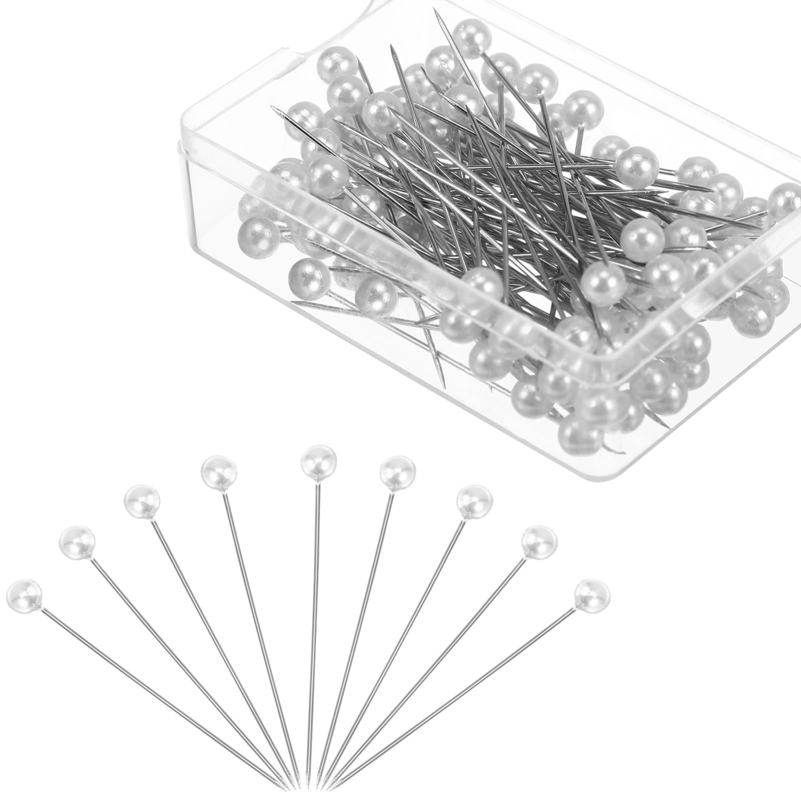 Homoyoyo Alfileres de Cabeza Perlada para Coser y Manualidades, Metálicos, 100 Piezas para Marcar y Decorar en Proyectos de Costura
