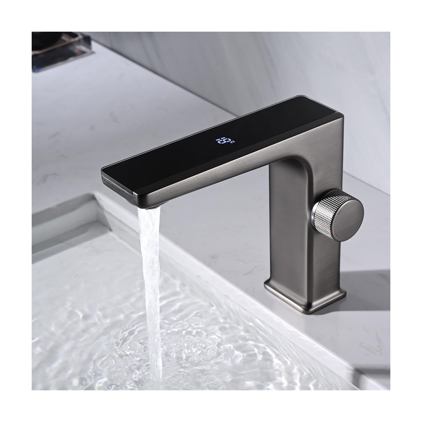 Robinet de salle de bain LED mitigeur lavabo laiton eau chaude froide
