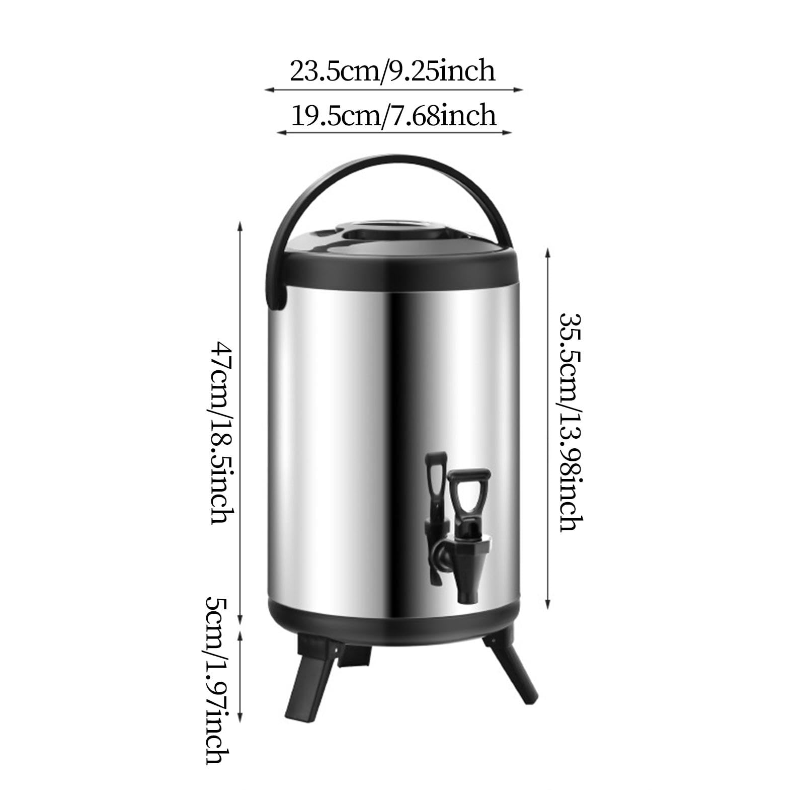 Contenitore Termico per Il tè, Dispenser di Bevande Termico a Doppio Rubinetto, Dispenser per Bevande Spesse, tè, Acqua Calda, Succhi di FR, 12 Litri
