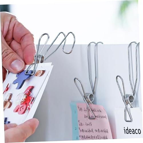 Miniatura 8 de Cabilock 12 piezas de alta resistencia para ropa Pin de lavandería Ganchos de clip de acero para ropa Estante de toalla colgante Clip de alambre