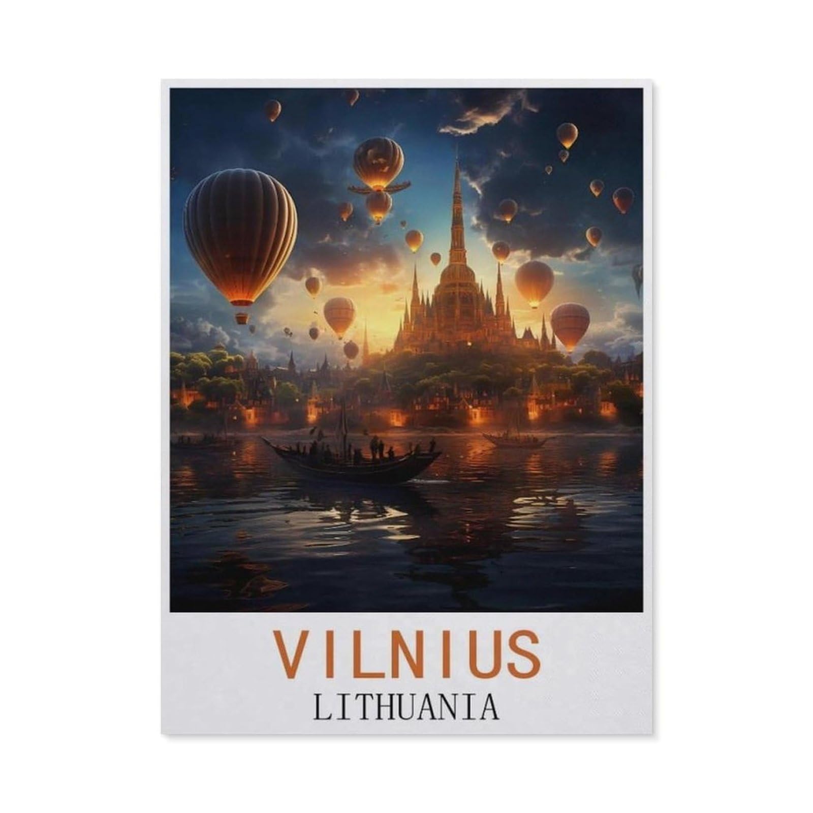 BEAYODKP 5D DIY Diamond Painting，Vilnius Lithuania（50x60cm）