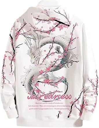 Unisex Japanischer Kapuzenpullover Damen Herren Oversized Harajuku Hoodie Hip Hop Streetwear Anime Sweatshirt Mädchen Y2K Gothic Sweatshirt Herren Pullover mit Kapuze Herbst Winter