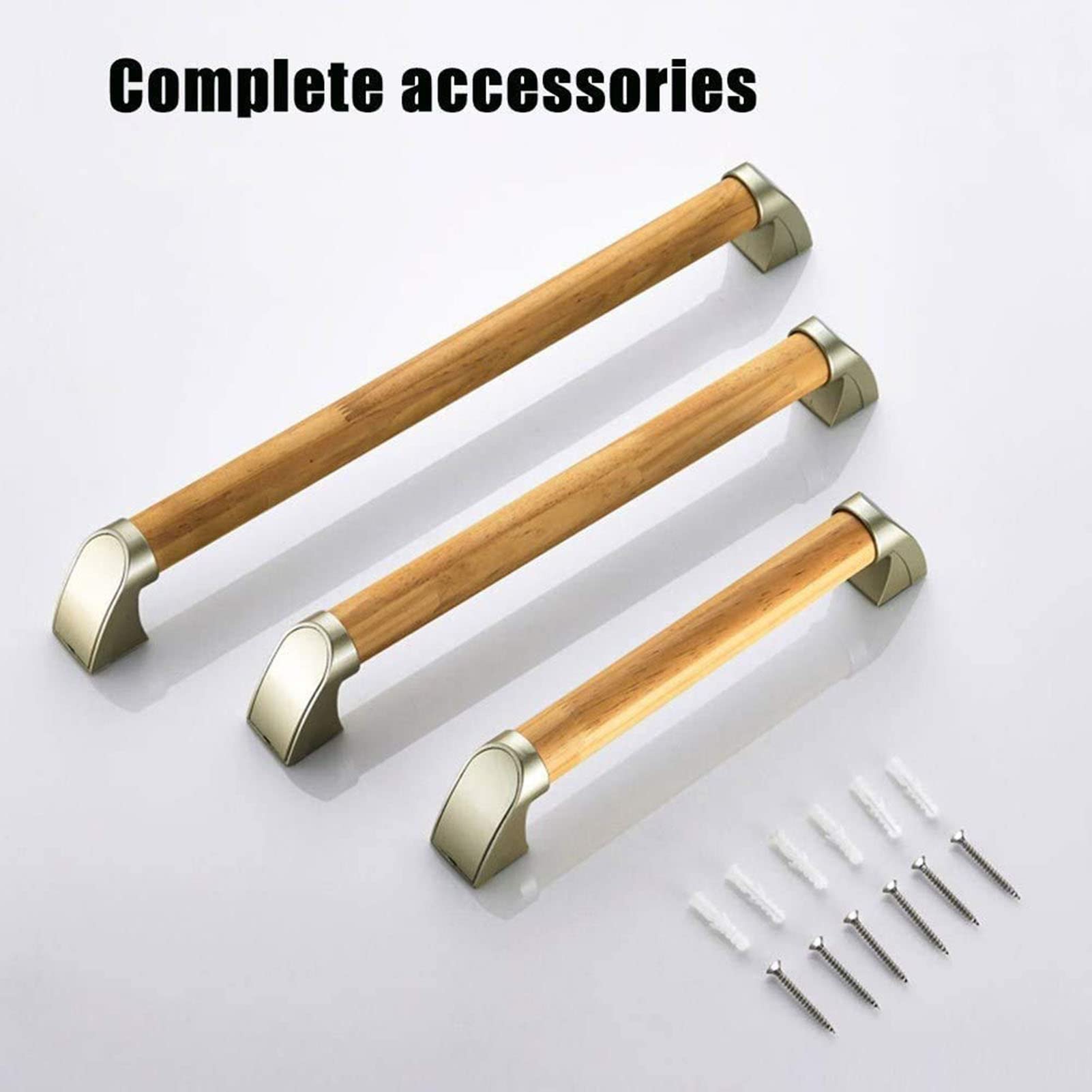 Maniglioni di Sicurezza in Legno Impermeabili e Antiscivolo per Bagno, Ideali per Scale, corrimano, vasche da Bagno, docce, Persone disabili e Anziani (34 cm)